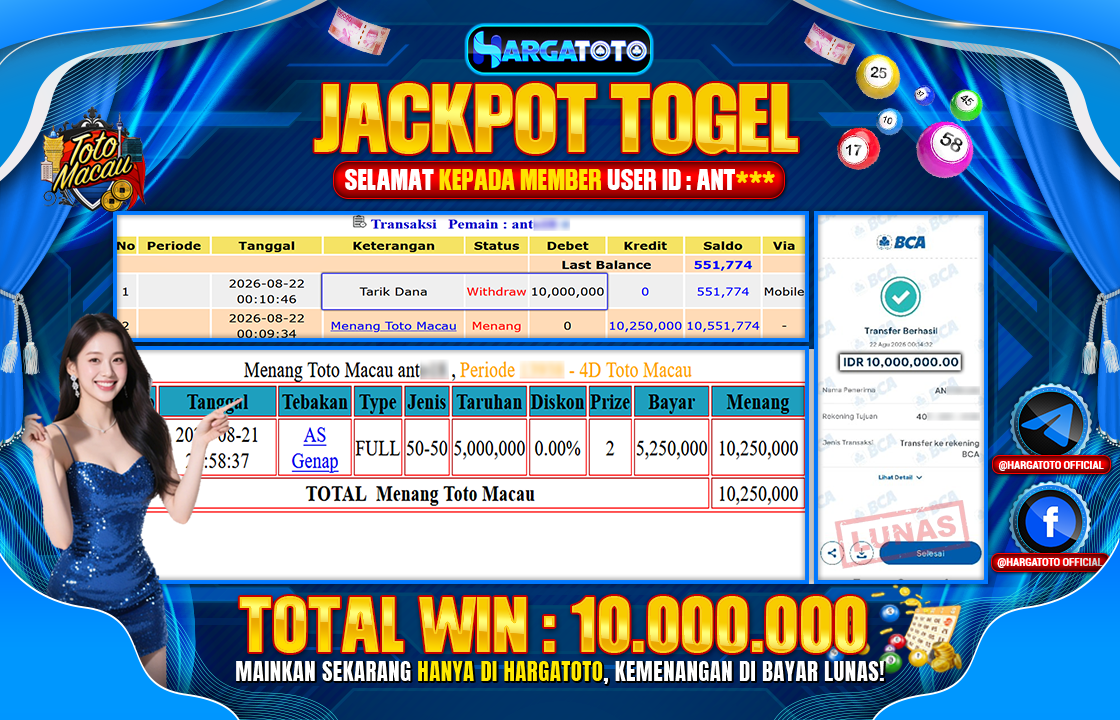 Bukan Sekadar Angka Layar. Rp 10.000.000 Tunai Pindah Tangan ke Member HARGATOTO.