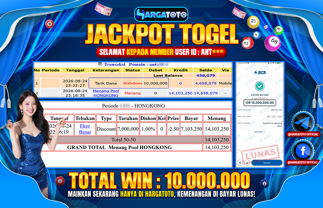 Bukan Sekadar Angka Layar. Rp 10.000.000 Tunai Pindah Tangan ke Member HARGATOTO.