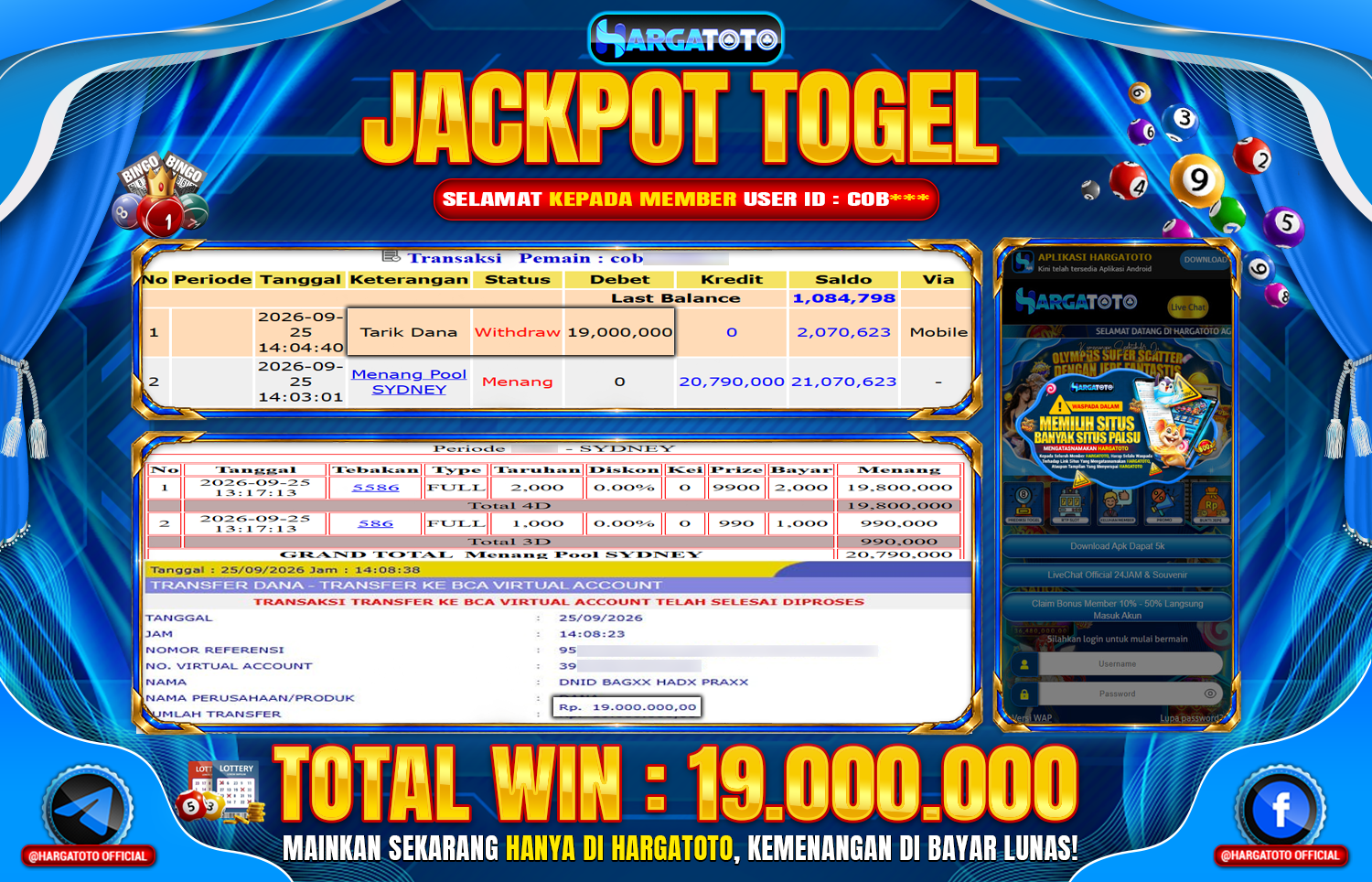 Bukan Sekadar Angka Layar. Rp 19,000,000  Tunai Pindah Tangan ke Member HARGATOTO.