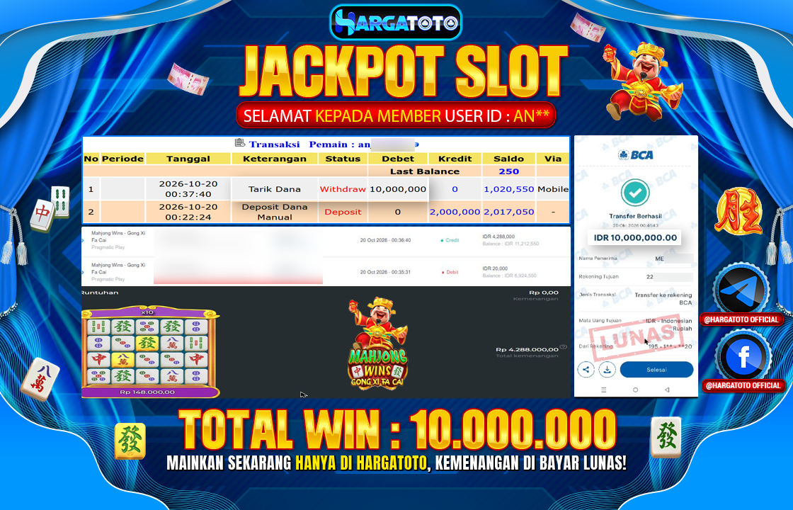 Bukan Sekadar Angka Layar. Rp 10,000,000  Tunai Pindah Tangan ke Member HARGATOTO.
