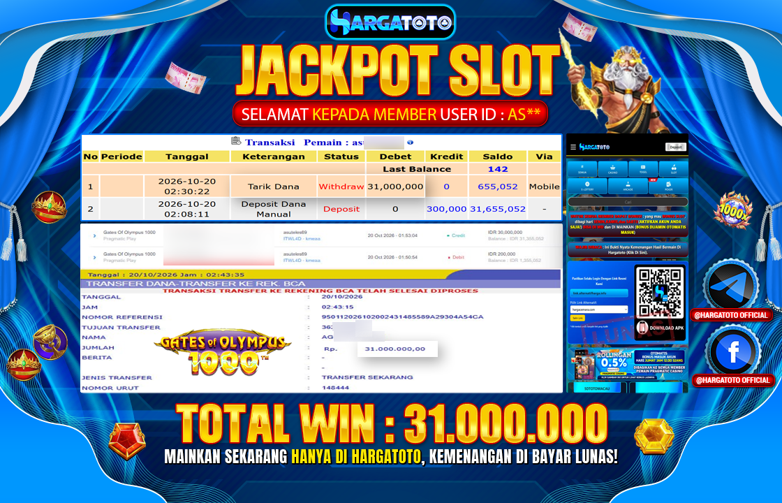 Bukan Sekadar Angka Layar. Rp 31,000,000  Tunai Pindah Tangan ke Member HARGATOTO.