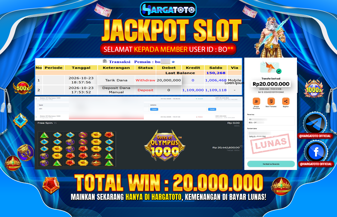 Bukan Sekadar Angka Layar. Rp 20,000,000  Tunai Pindah Tangan ke Member HARGATOTO.