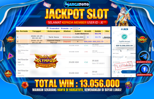 Bukan Sekadar Angka Layar. Rp 13,056,000  Tunai Pindah Tangan ke Member HARGATOTO.