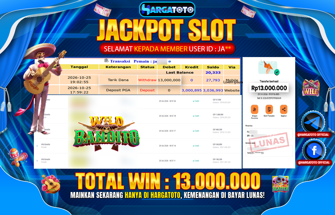 Bukan Sekadar Angka Layar. Rp 13,000,000  Tunai Pindah Tangan ke Member HARGATOTO.