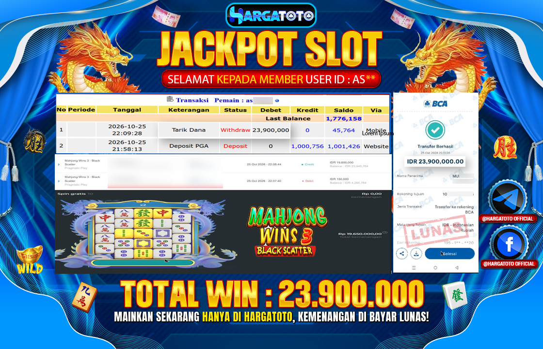 Bukan Sekadar Angka Layar. Rp 23,900,000  Tunai Pindah Tangan ke Member HARGATOTO.