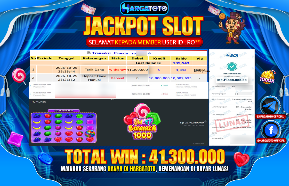 Bukan Sekadar Angka Layar. Rp 41,300,000  Tunai Pindah Tangan ke Member HARGATOTO.
