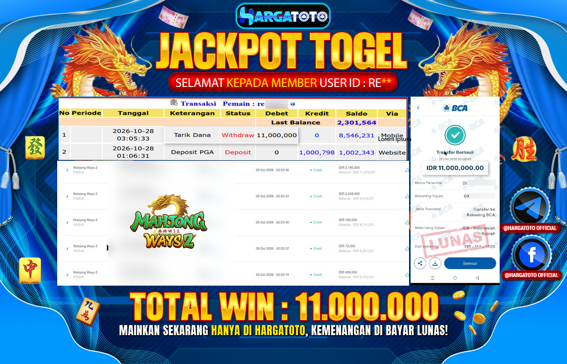 Bukan Sekadar Angka Layar. Rp 11,000,000  Tunai Pindah Tangan ke Member HARGATOTO.