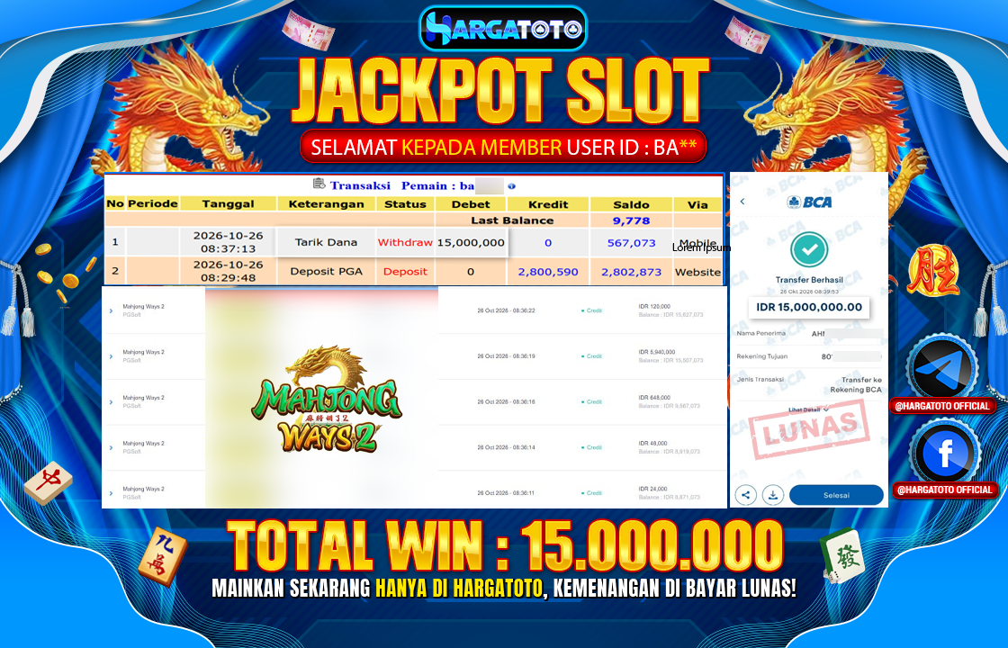 Bukan Sekadar Angka Layar. Rp 15,000,000  Tunai Pindah Tangan ke Member HARGATOTO.