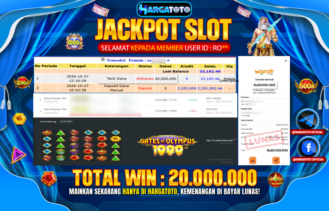Bukan Sekadar Angka Layar. Rp 20,000,000  Tunai Pindah Tangan ke Member HARGATOTO.