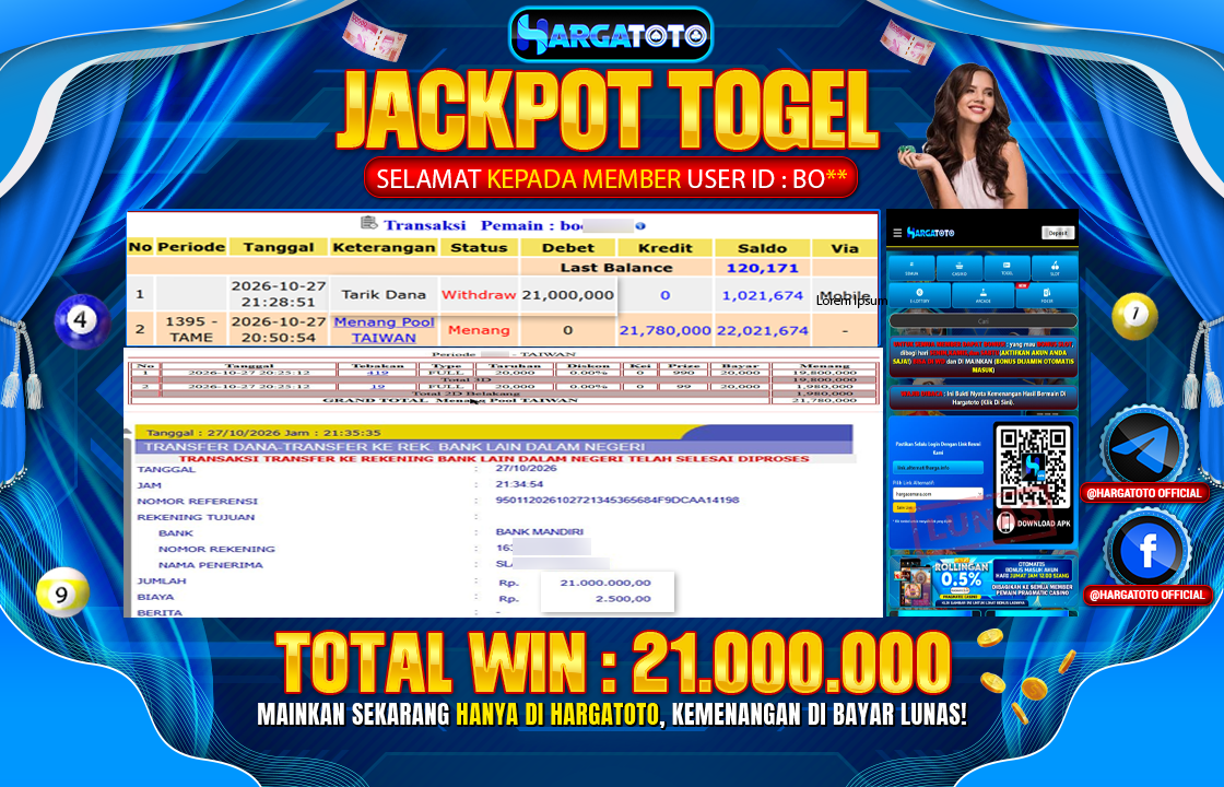 Bukan Sekadar Angka Layar. Rp 21,000,000  Tunai Pindah Tangan ke Member HARGATOTO.