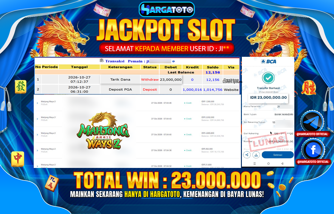 Bukan Sekadar Angka Layar. Rp 23,000,000  Tunai Pindah Tangan ke Member HARGATOTO.