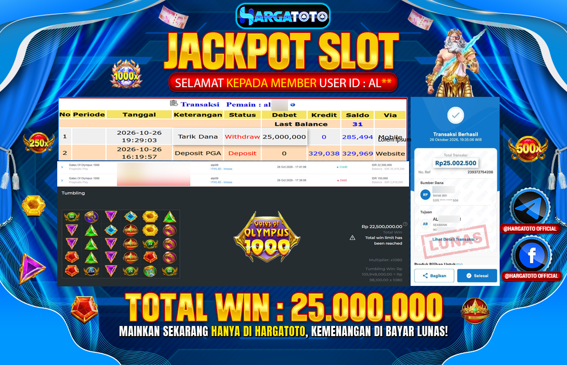Bukan Sekadar Angka Layar. Rp 25,000,000  Tunai Pindah Tangan ke Member HARGATOTO.