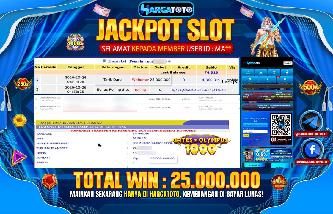 Bukan Sekadar Angka Layar. Rp 25,000,000  Tunai Pindah Tangan ke Member HARGATOTO.