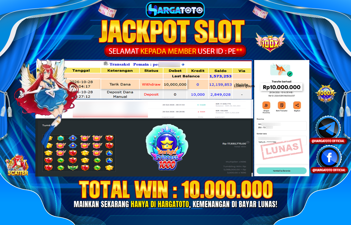 Bukan Sekadar Angka Layar. Rp 10,000,000  Tunai Pindah Tangan ke Member HARGATOTO.