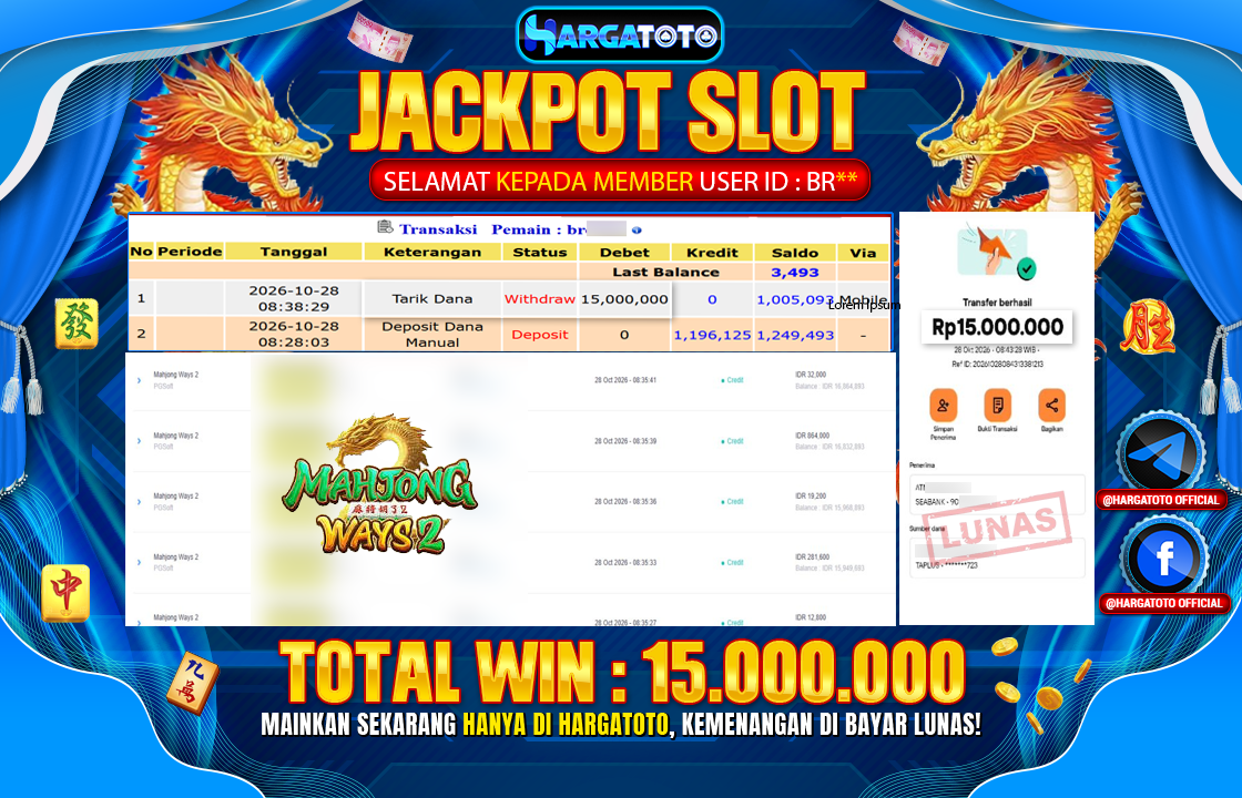 Bukan Sekadar Angka Layar. Rp 15,000,000  Tunai Pindah Tangan ke Member HARGATOTO.