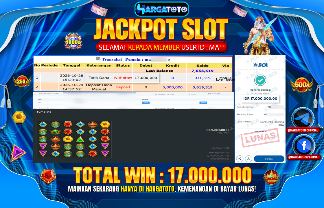 Bukan Sekadar Angka Layar. Rp 17,000,000  Tunai Pindah Tangan ke Member HARGATOTO.