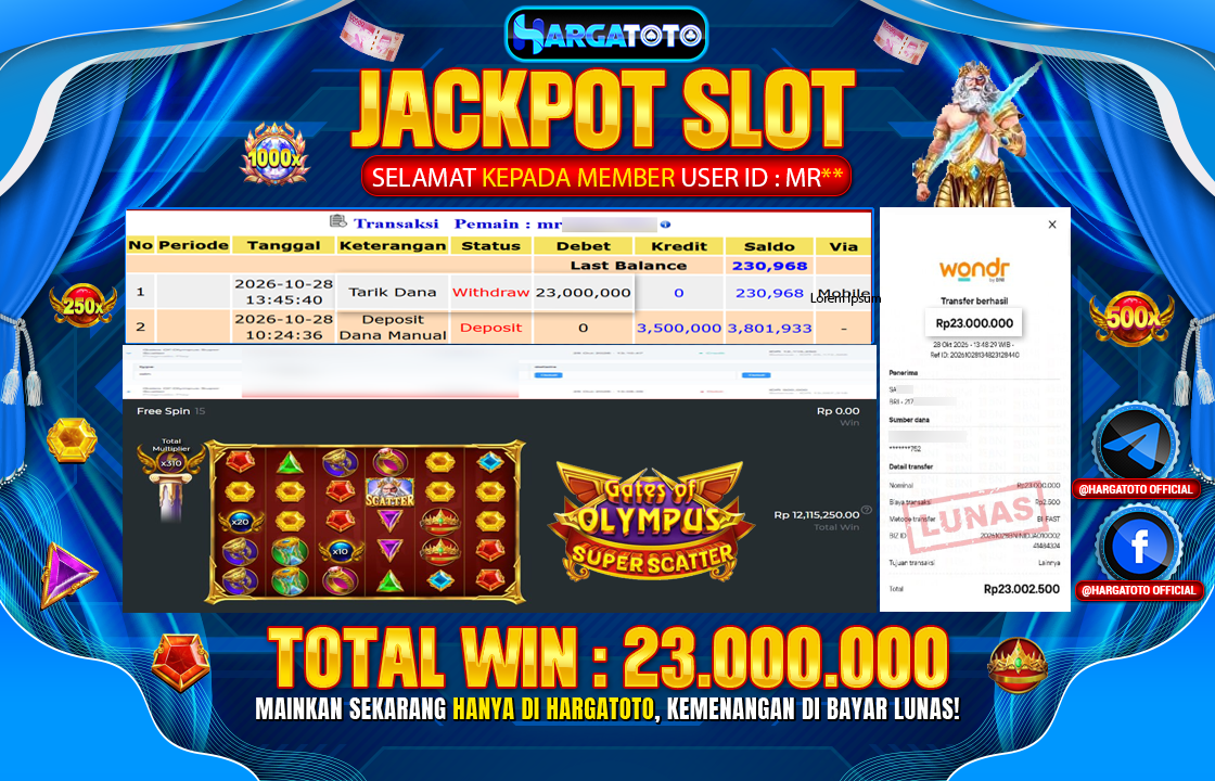 Bukan Sekadar Angka Layar. Rp 23,000,000  Tunai Pindah Tangan ke Member HARGATOTO.