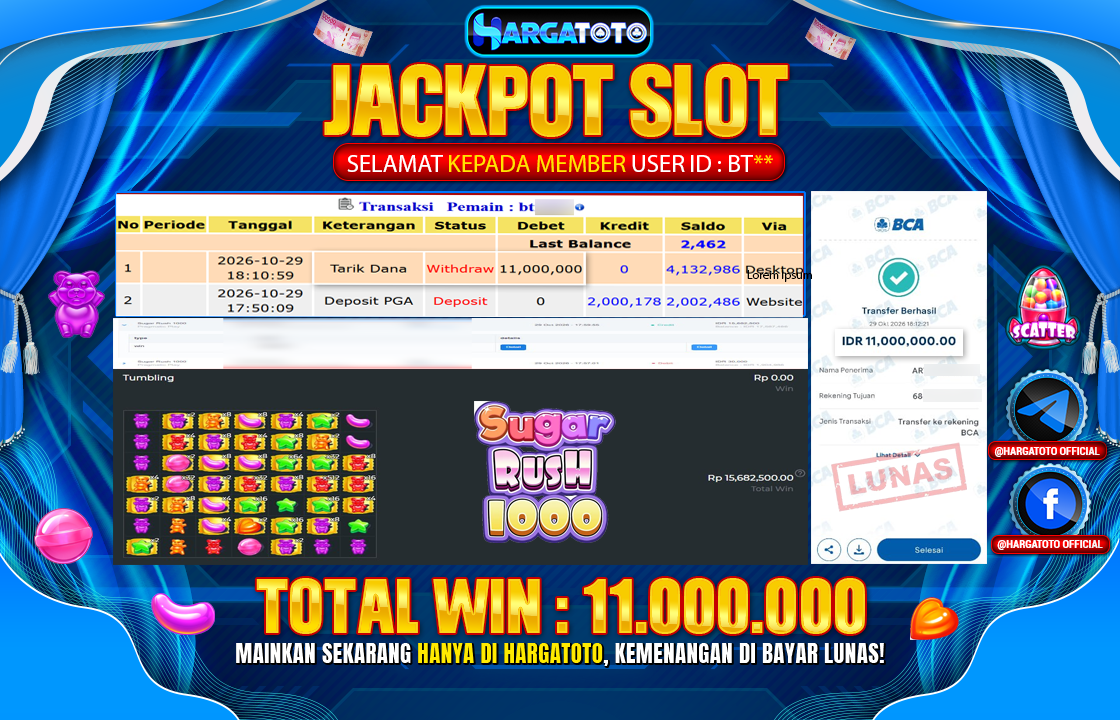 Bukan Sekadar Angka Layar. Rp 11,000,000  Tunai Pindah Tangan ke Member HARGATOTO.