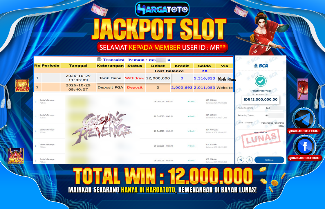 Bukan Sekadar Angka Layar. Rp 12,000,000  Tunai Pindah Tangan ke Member HARGATOTO.