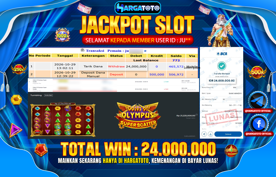 Bukan Sekadar Angka Layar. Rp 24,000,000  Tunai Pindah Tangan ke Member HARGATOTO.